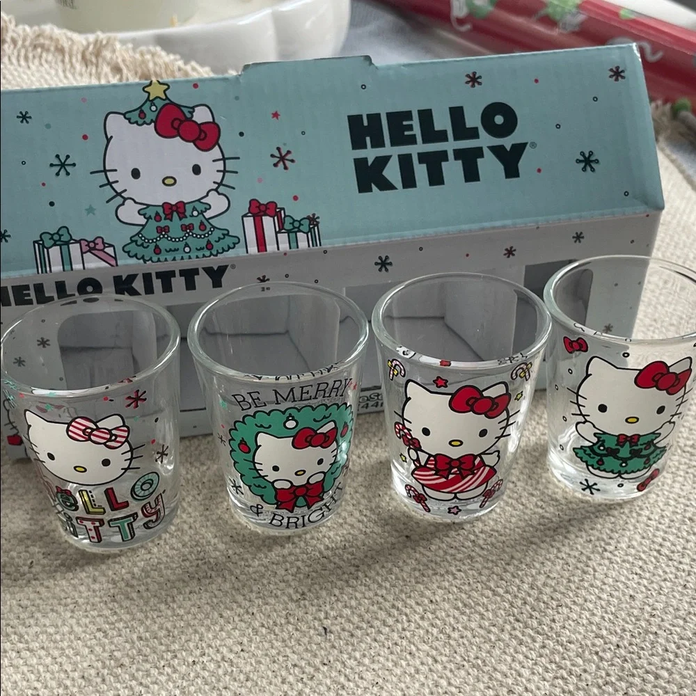 Hello Kitty Festive Shot Glass Collection - Red, Green, White - Picture 1 of 5